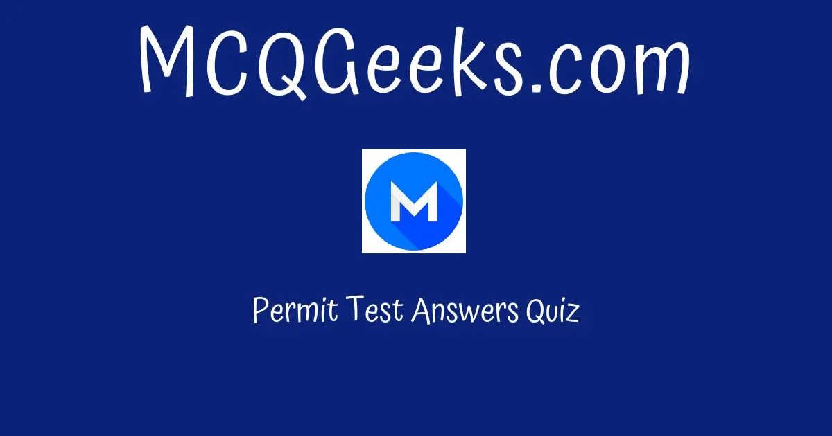 Permit Test Answers Quiz